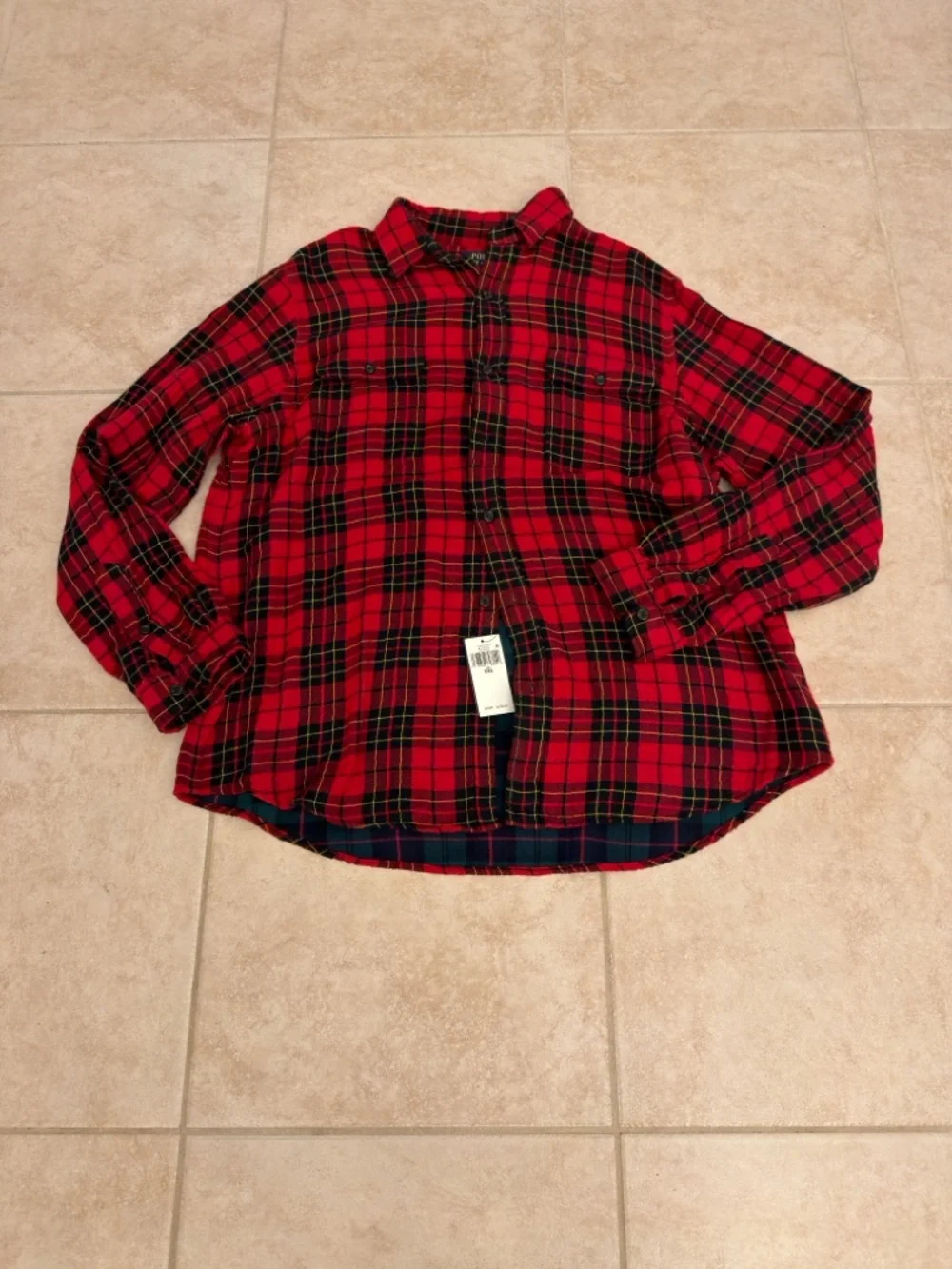 Polo by Ralph Lauren Red Black Plaid Cotton Button-Down Shirt